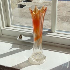 Marigold Carnival Swung Glass Vase